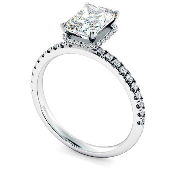 HRRASD2361 Modern Radiant Cut Shoulder Diamond Ring