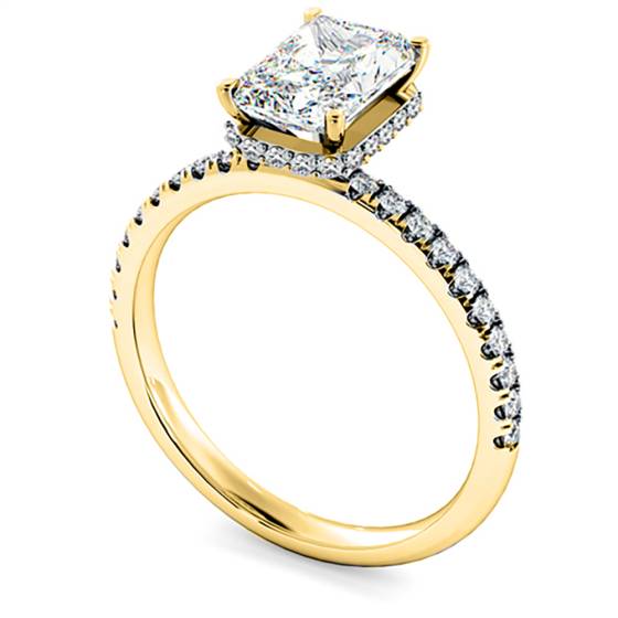 HRRASD2361 Modern Radiant Cut Shoulder Diamond Ring