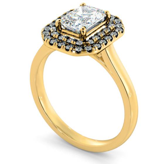 HRRASD829 Modern Radiant Cut Double Halo Diamond Ring