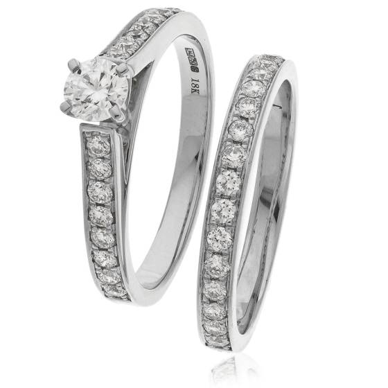 HRRBS891 High set Round cut Diamond Bridal Set Rings