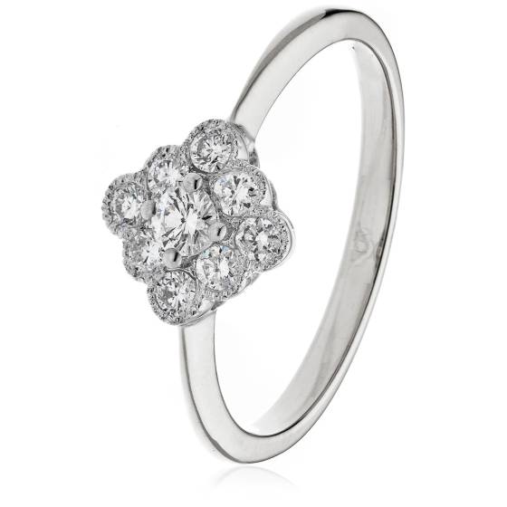 HRRCL2432 Round Cluster Diamond Ring