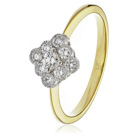 HRRCL2432 Round Cluster Diamond Ring