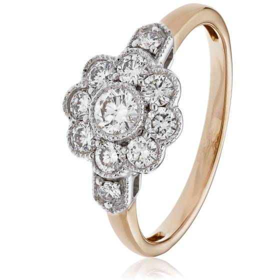 HRRCL2434 Round Cluster Diamond Ring