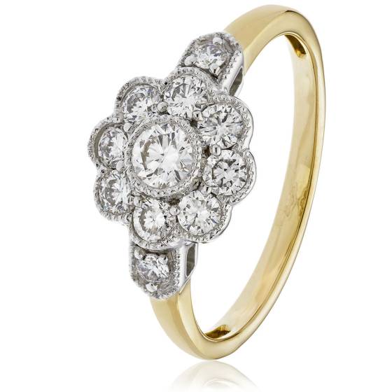 HRRCL2434 Round Cluster Diamond Ring