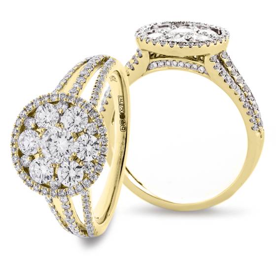 HRRCL2436 Round Cluster Diamond Ring