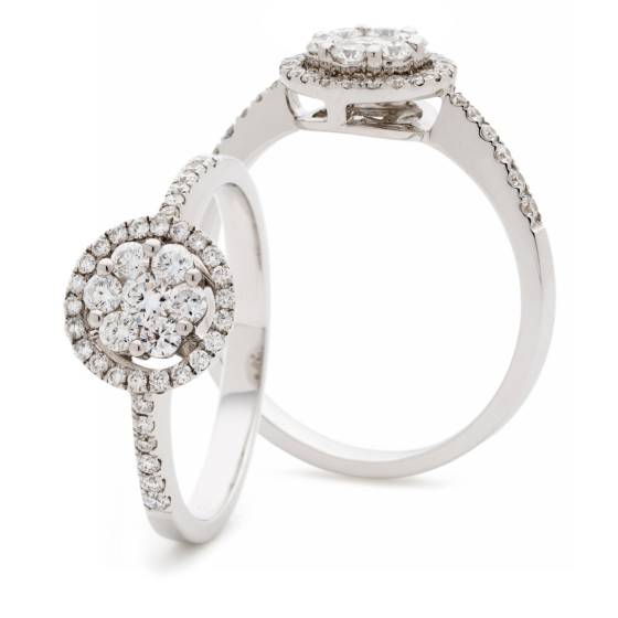 HRRCL2437 Round Cluster Diamond Ring