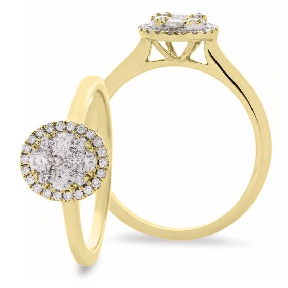HRRCL2438 Round Cluster Diamond Ring