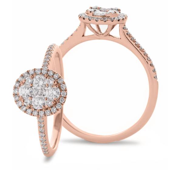 HRRCL2439 Round Cluster Diamond Ring