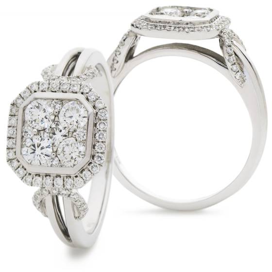 HRRCL2442 Round Cluster Diamond Ring