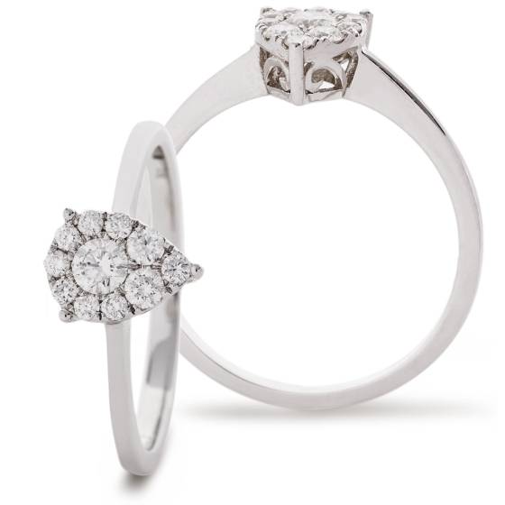 HRRCL2443 Round Cluster Diamond Ring