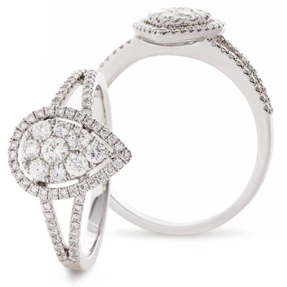 HRRCL2447 Round Cluster Diamond Ring
