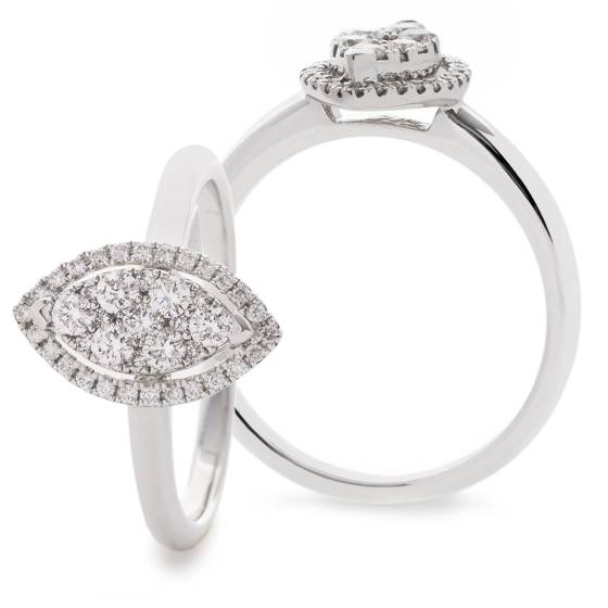 HRRCL2449 Round Cluster Diamond Ring