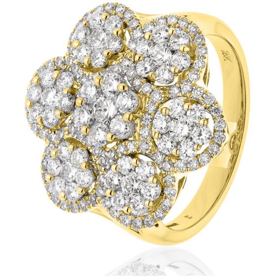 HRRCL899 Large Round cut Cluster Cocktail Diamond Ring