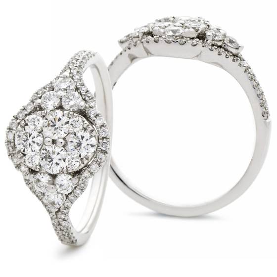 HRRCL914 Oval shaped Halo Round cut Cluster Diamond Ring