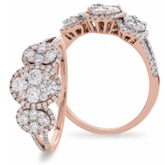 HRRCL941 Designer Round cut Cocktail Cluster Diamond Ring