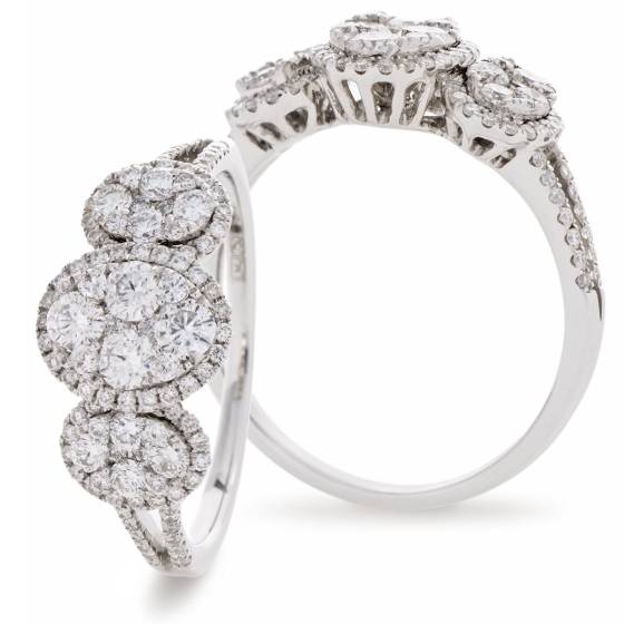 HRRCL941 Designer Round cut Cocktail Cluster Diamond Ring