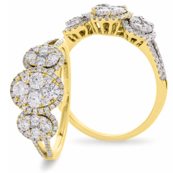 HRRCL941 Designer Round cut Cocktail Cluster Diamond Ring