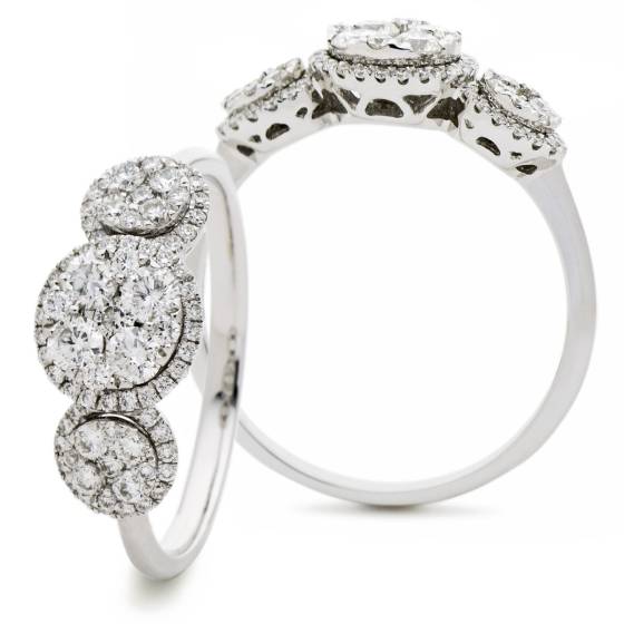 HRRCL942 Designer Round cut Cluster Diamond Ring