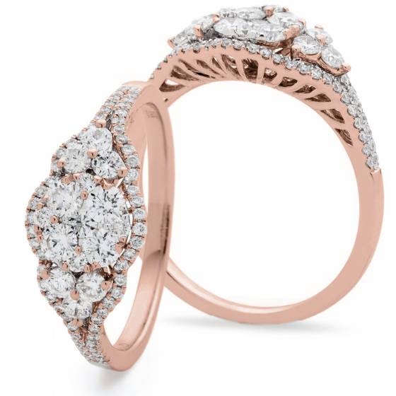 HRRCL943 Designer Round cut Cluster Cocktail Diamond Ring