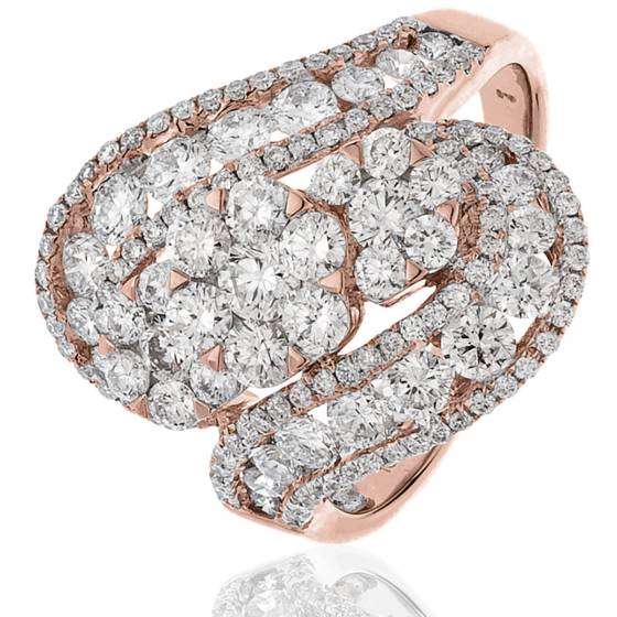 HRRCL947 Fashion Round cut Cluster Cocktail Diamond Ring