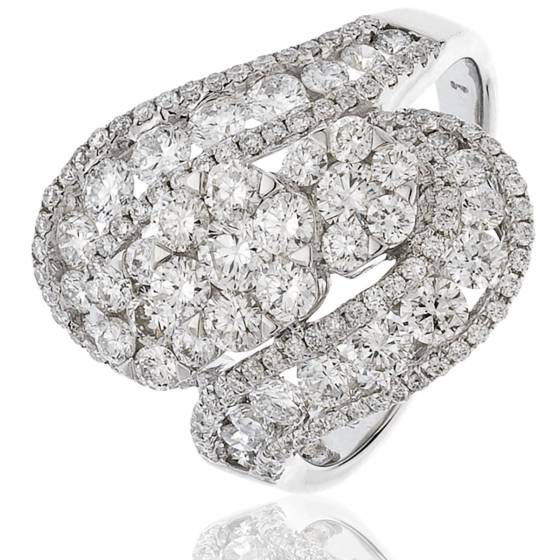 HRRCL947 Fashion Round cut Cluster Cocktail Diamond Ring