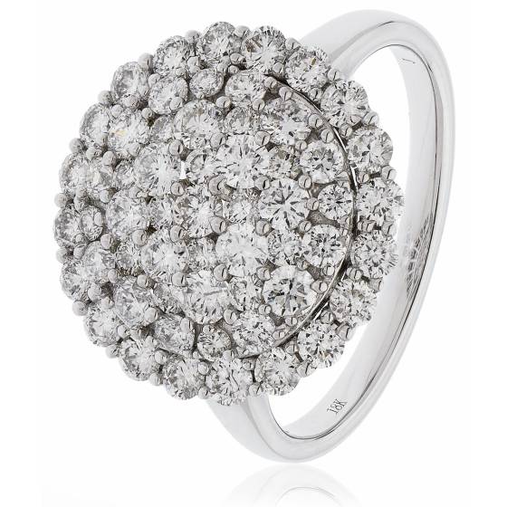 HRRCL952 Large Round cut Cluster Diamond Ring
