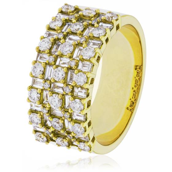 HRRCT975 Triple Row Round cut Half Eternity Ring