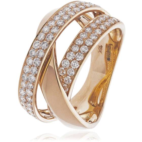 HRRCT981 Twisted Round cut Cocktail Diamond Ring