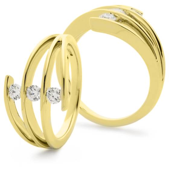 HRRDR927 3 Round cut Tension set Cocktail Diamond Ring