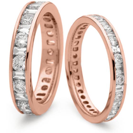 HRRFE1015 Round & Baguette Cut Diamond Full Circle Eternity Ring