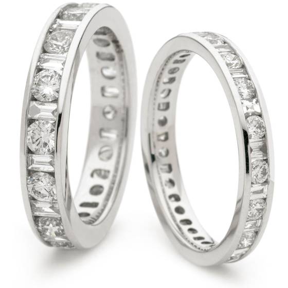 HRRFE1015 Round & Baguette Cut Diamond Full Circle Eternity Ring