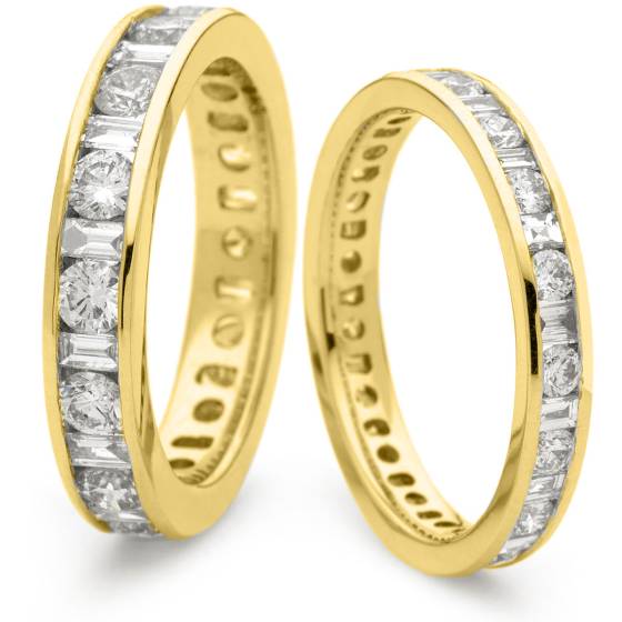HRRFE1015 Round & Baguette Cut Diamond Full Circle Eternity Ring