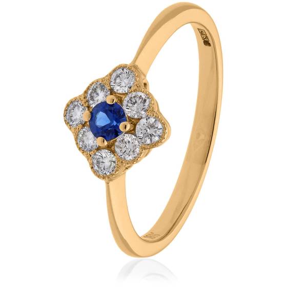 HRRGBS1072 Designer Cluster Blue Sapphire Gemstone Ring