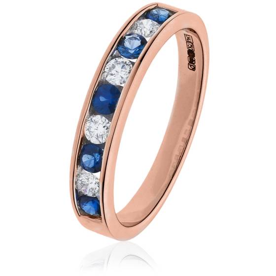 HRRGBS994 Blue Sapphire Gemstone & Diamond Eternity Ring