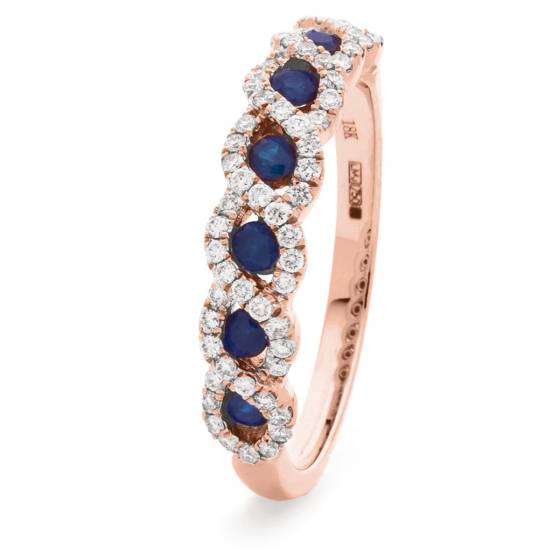 HRRGBS999 Blue Sapphire & Diamond Designer Eternity Ring