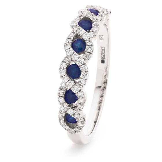 HRRGBS999 Blue Sapphire & Diamond Designer Eternity Ring
