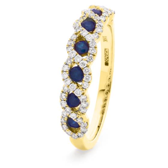HRRGBS999 Blue Sapphire & Diamond Designer Eternity Ring