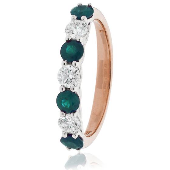 HRRGEM989 Emerald 7 Stone Diamond Ring