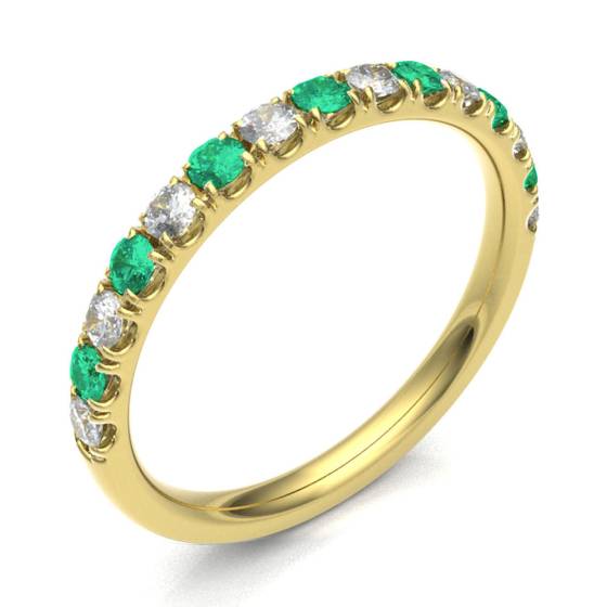 Emerald & Diamond Half Eternity Ring