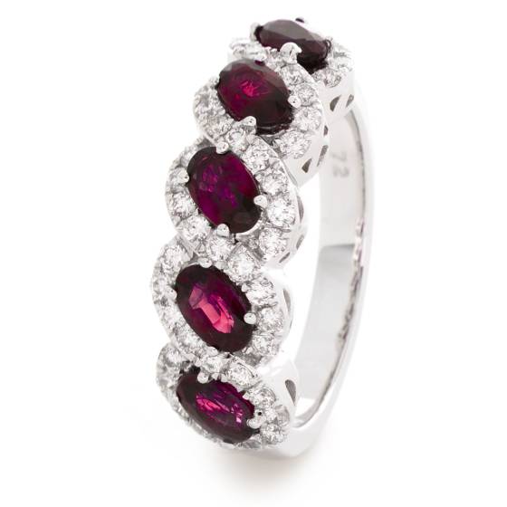 HRRGRY1002 Ruby & Diamond Designer Infinity Swirl Eternity Ring