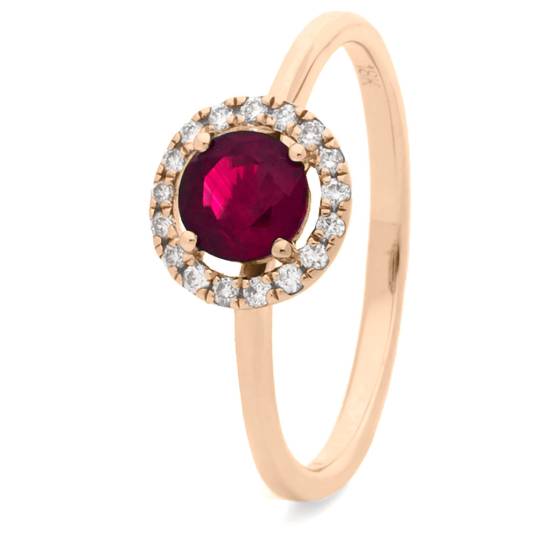 HRRGRY1044 Ruby & Diamond Single Band Halo Ring