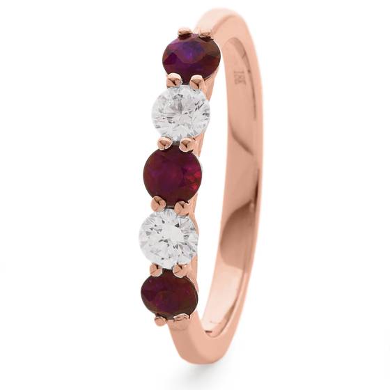 HRRGRY987 Ruby 5 Stone Diamond Ring