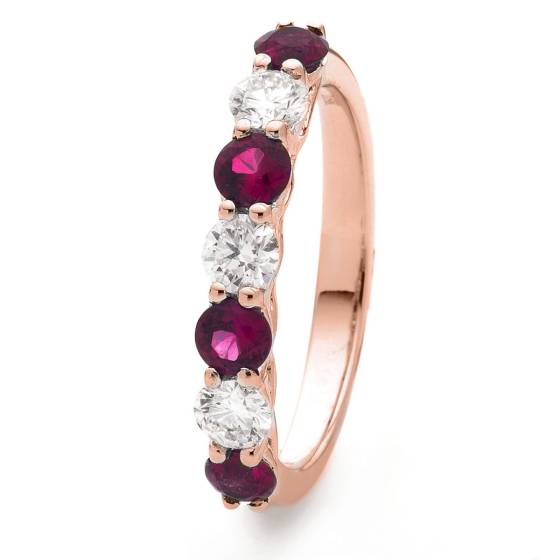 HRRGRY990 Ruby 7 Stone Diamond Ring
