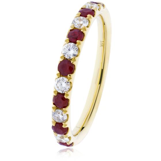 HRRGRY993 Ruby & Diamond Half Eternity Ring