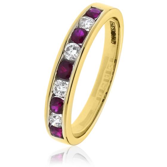 HRRGRY996 Ruby Gemstone & Diamond Eternity Ring