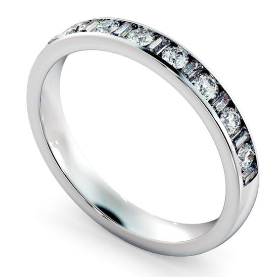 HRRHE1005 Round & Baguette Half Eternity Diamond Ring