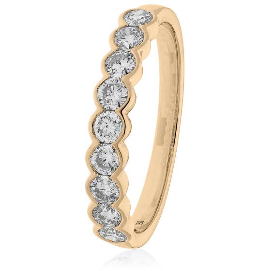 HRRHE2387 Round Semi Bezel Set Half Eternity Ring