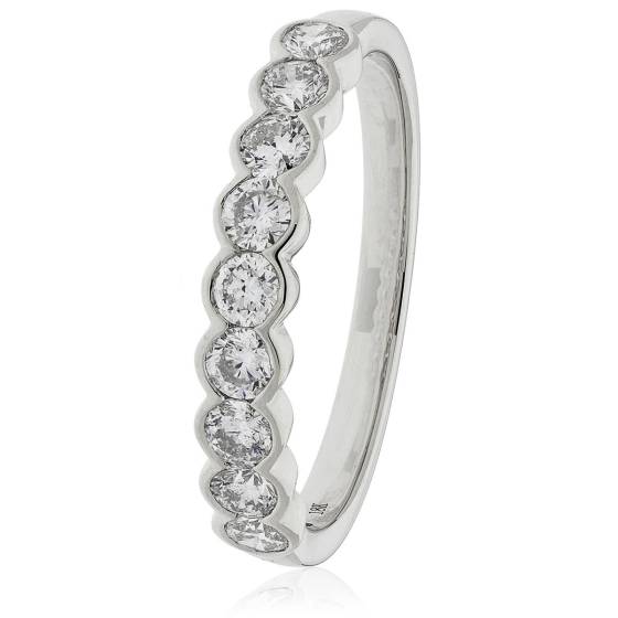 HRRHE2387 Round Semi Bezel Set Half Eternity Ring