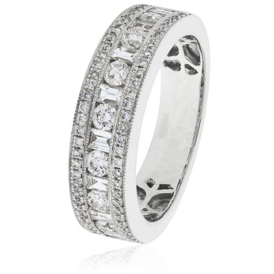 HRRHE2421 Round Cut Half Eternity Ring