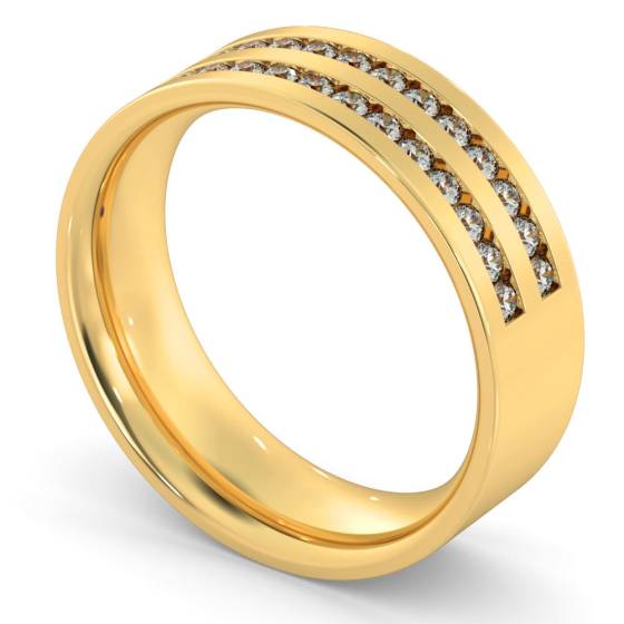 URSA Double Row Round cut Half Eternity Ring